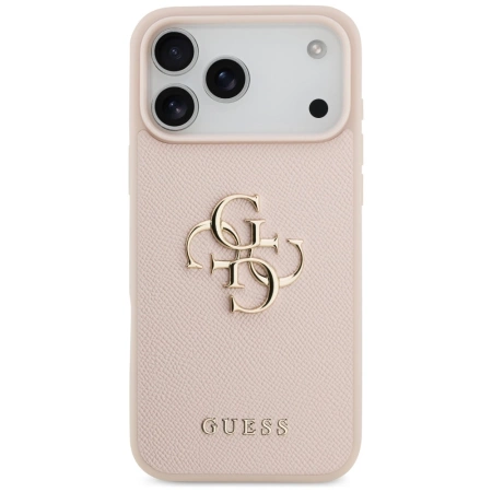 Etui Guess Grained Big 4G & Classic Logo na iPhone 17 Pro Max - różowe
