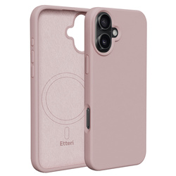 Nakładka Etteri Silicone Mag do iPhone 16 6,1" jasnoróżowa