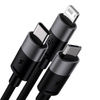 3in1 USB cable Baseus StarSpeed Series, USB-C + Micro + Lightning 3,5A, 1.2m (Black)