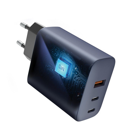 Forcell F-Energy Ładowarka Sieciowa GaN - 65W z portami: 2x USB C i USB A z ładowaniem PD i QC 4.0