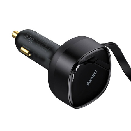 Baseus Enjoyment Retractable 2-in-1 Car Charger C+L 30W Black