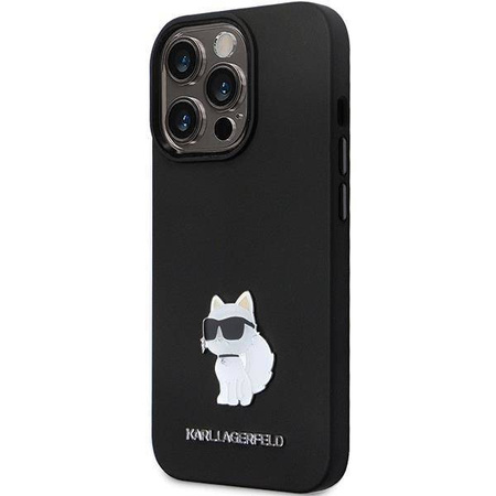 Karl Lagerfeld nakładka do iPhone 14 Pro 6,1" KLHCP14LSMHCNPK czarna HC Silicone C Metal Pin