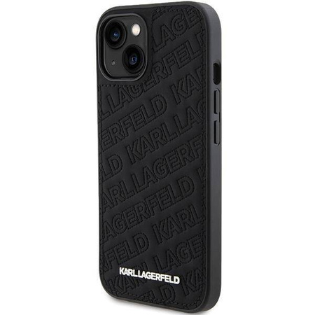 Karl Lagerfeld Quilted K Pattern Hülle für iPhone 15 – Schwarz