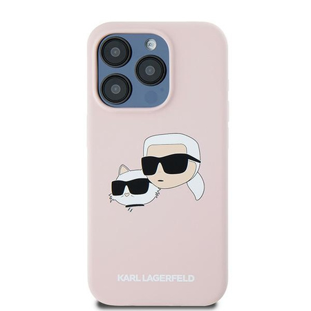 Karl Lagerfeld KLHMP15LSKCHPPLP iPhone 15 Pro 6.1" różowy/pink hardcase Silicone Karl & Choupette MagSafe