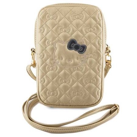 „Hello Kitty Quilted Bows“-Umhängetasche – Gold