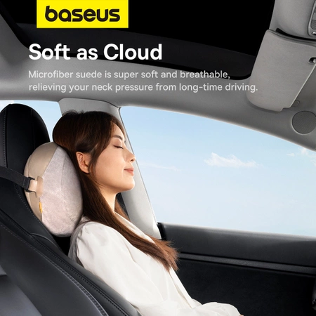 Baseus ComfortRide Series Auto-Kopfstützenkissen mit 2 Materialien – Beige