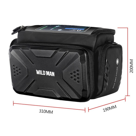 Uchwyt rowerowy / torba z pokrowcem na kierownice na zamek WILDMAN GS6 4L 4" - 7"