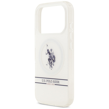 Etui US Polo DH and Bottom Stripe Logo   MagSafe do iPhone 17 Pro biały