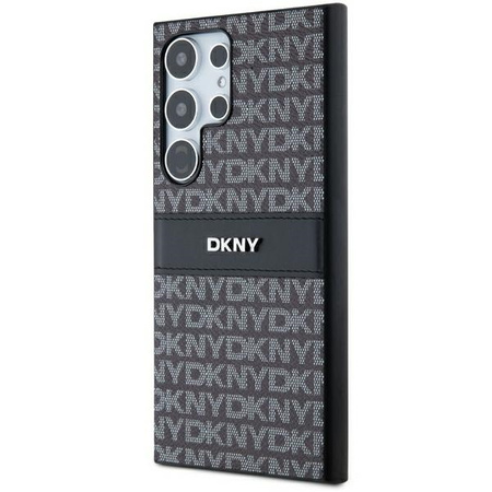 DKNY DKHCS24LPRTHSLK S24 Ultra S928  czarny/black hardcase Leather Mono Stripe & Metal Logo