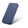 iCarer CE Premium Leather Folio Case skórzane etui iPhone 14 Plus z klapką magnetyczne MagSafe niebieski (WMI14220715-BU)