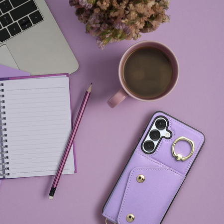 Futerał portfel WONDER dla SAMSUNG S25 EDGE liliowy