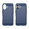 Carbon Case Silikonhülle für iPhone 16 Plus – blau