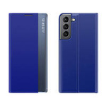 Neue Sleep Case Hülle für Samsung Galaxy S23+ Hülle mit Klappständer blau