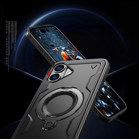Hybrid Armor Trendy Case with MagSafe for iPhone 16 Plus - Black