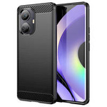 Carbon Case etui do Realme 10 Pro elastyczny silikonowy karbonowy pokrowiec czarne