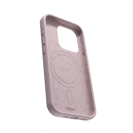 Nakładka Etteri Silicone Mag do iPhone 15 Pro 6,1" jasnoróżowa