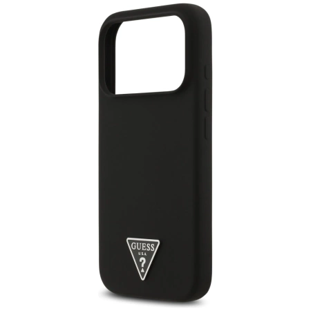 Guess Silicone Triangle Logo MagSafe Case for iPhone 17 Pro - Black