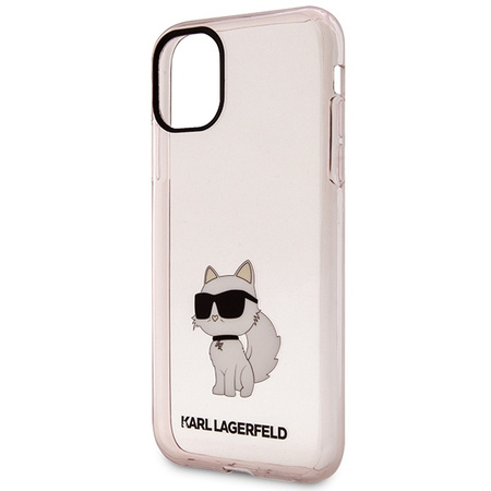 Original Case IPHONE 11 / XR Karl Lagerfeld Hardcase Ikonik Choupette (KLHCN61HNCHTCP) pink