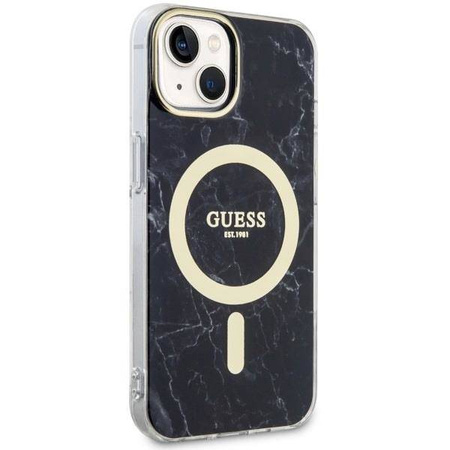 Guess GUHMP14SPCUMAK iPhone 14 6.1" czarny/black hardcase Marble MagSafe
