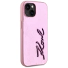 Etui Karl Lagerfeld Wrinkled Metal Signature na iPhone 15 - różowe