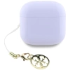 TWS Guess Kopfhörer mit klassischem Logo und Charm-Aufdruck, glänzender Effekt, Lavendel