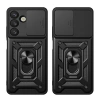 Hybrid Armor Camshield Armored Case with Stand and Camera Cover for Vivo V50 5G - Black