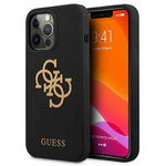 Guess GUHCP13LLS4GGBK iPhone 13 Pro / 13 6.1 &quot;schwarz / schwarzes Hartschalenetui Silikon 4G Logo
