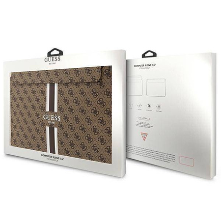 Torba LAPTOP 16" Guess Sleeve 4G Printed Stripes (GUCS16P4RPSW) brązowe
