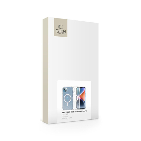 Schutzhülle IPHONE 13 / 14 Tech-Protect FlexAir Hybrid MagSafe Glitter transparent