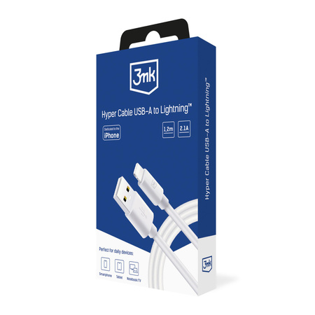 Accessories - 3mk Hyper Cable A to Lightning 1.2m 5V/2.1A 12W White