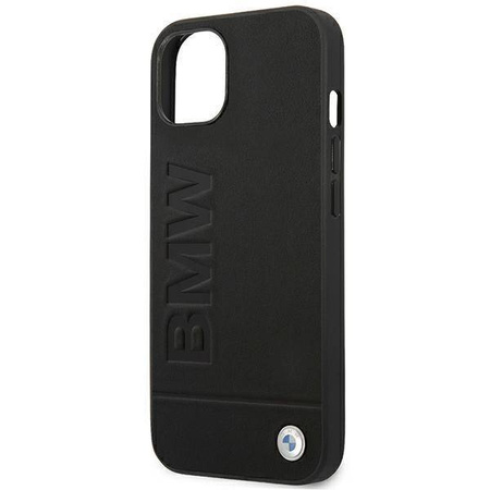 Oryginalne Etui IPHONE 14 PLUS BMW Leather Stamp (BMHCP14MSLLBK) czarne