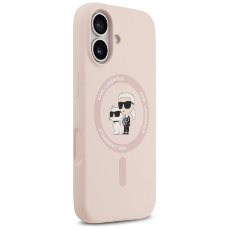 Karl Lagerfeld Silikon Karl&Choupette Ring MagSafe Case für iPhone 17 - Pink