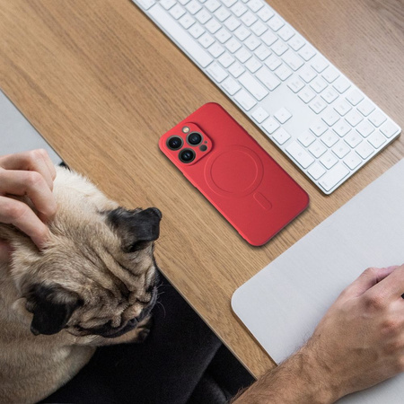 Futerał Silicone Mag Cover kompatybilny z MagSafe do IPHONE 11 czerwony