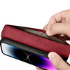 iCarer Wallet Case 2in1 etui iPhone 14 Pro skórzany pokrowiec z klapką Anti-RFID czerwony (WMI14220726-RD)