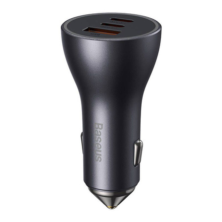 Baseus Golden Contactor Pro USB-A car charger + 2x USB-C 65W dark gray (CGJP010013)