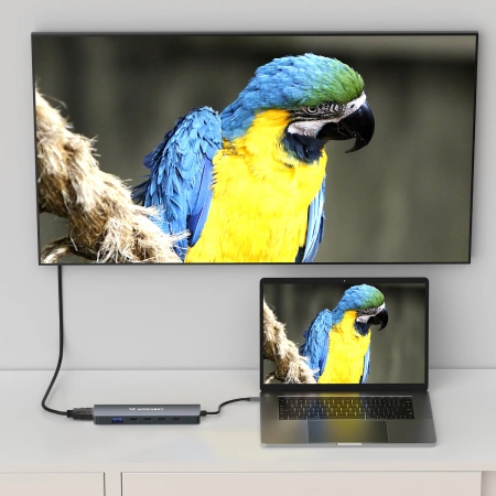 USB-C 6 in 1 Hub Wozinsky WHBC10Y4S Multifunktional, Aluminium, mit 25 cm Kabel - Grau