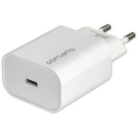Ładowarka sieciowa 4smarts VoltPlug 20W  PD USB-C z kable USB-C do Lightning biały