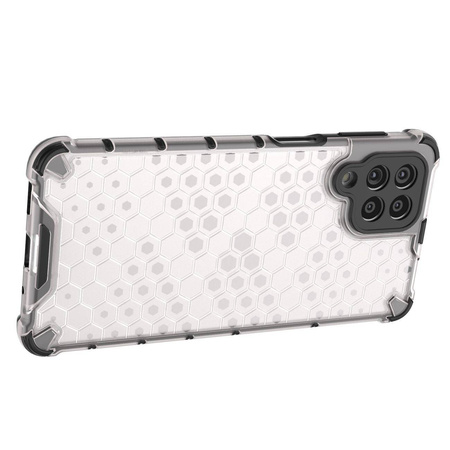 Honeycomb case armored cover with a gel frame for Samsung Galaxy M53 5G transparent