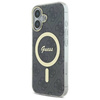 Original Handyhülle IPHONE 16 PLUS Guess Hardcase IML 4G MagSafe (GUHMP16MH4STK) schwarz
