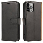 Magnet Case elegant bookcase type case with kickstand for iPhone 13 black