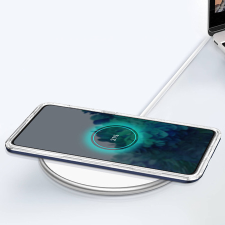 Clear 3in1 etui do Samsung Galaxy S21+ 5G (S21 Plus 5G) żelowy pokrowiec z ramką niebieski