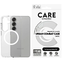CARE by PanzerGlass Flagship Urban Combat White QI-Hülle für Samsung Galaxy S25 – transparent