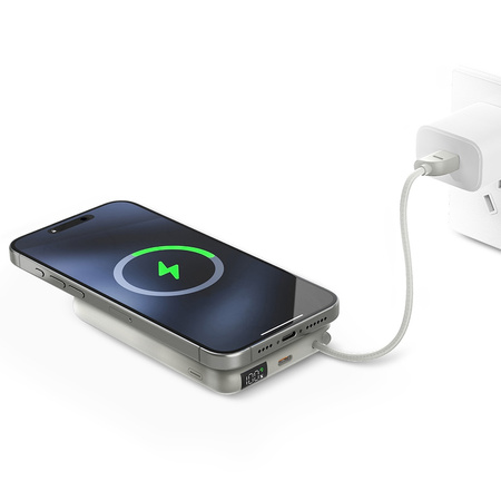 PowerBank Bazic Fusion Mag 10000mAh      MagSafe kabel USB-C szary