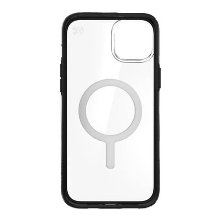 Speck Presidio Perfect-Clear with Impact Geometry + MagSafe - Etui iPhone 14 Plus z powłoką MICROBAN (Clear / Black)