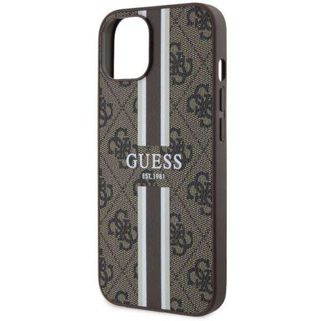 Guess GUHMP14SP4RPSW iPhone 14 6.1&quot; brown/brown hardcase 4G Printed Stripes MagSafe