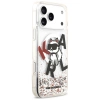 Karl Lagerfeld Liquid Glitter Choupette Logo MagSafe Case für iPhone 17 Pro Max – Transparent