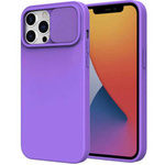 Case IPHONE 14 PLUS Silicone with Camera Cover Nexeri Silicone Lens purple