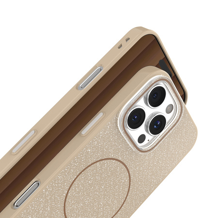 Nakładka Glitter Thin Mag do iPhone 13 6,1" brązowa