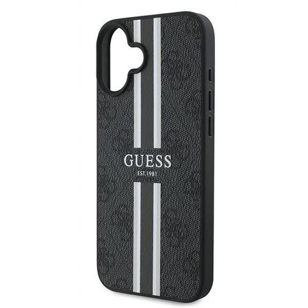 GUESS futerał do IPHONE 16 Plus kompatybilny z MagSafe GUHMP16MP4RPSK (4G Pronted Stripes) czarny