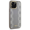 Original Handyhülle IPHONE 14 PRO MAX DKNY Hardcase Leather Checkered Mono Pattern MagSafe (DKHMP14XPCPVSLE) beige